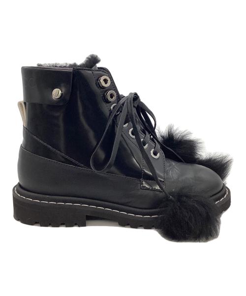 JIMMY CHOO（ジミーチュウ）JIMMY CHOO (ジミーチュウ) SNOW FLAT ブラック サイズ:36 1/2の古着・服飾アイテム