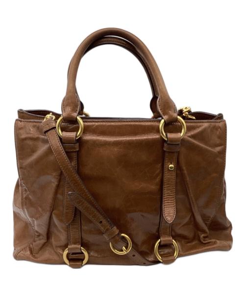 MIU MIU（ミュウミュウ）MIU MIU (ミュウミュウ) 2WAYバッグ ブラウンの古着・服飾アイテム