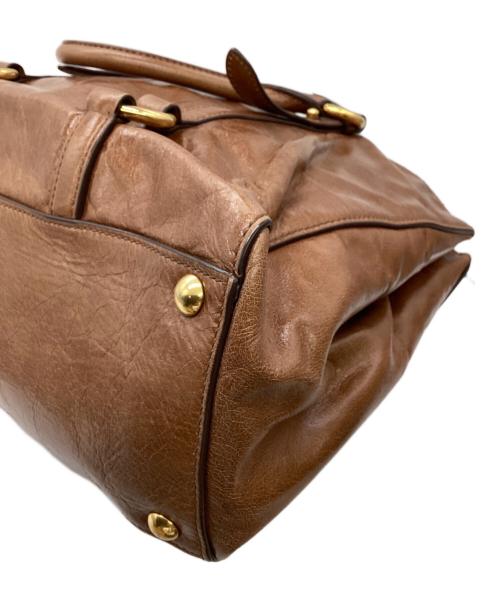 MIU MIU（ミュウミュウ）MIU MIU (ミュウミュウ) 2WAYバッグ ブラウンの古着・服飾アイテム