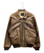 FLYERSフライヤーズ）の古着「レザージャケット」｜ブラウン