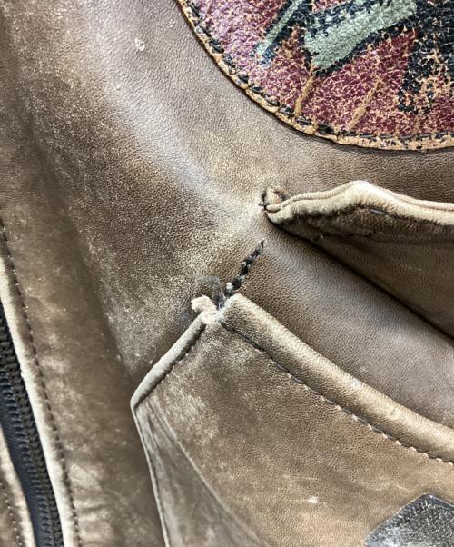 FLYERS（フライヤーズ）FLYERS (フライヤーズ) レザージャケット ブラウン サイズ:Mの古着・服飾アイテム