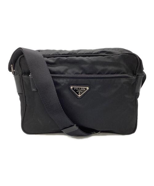 PRADA（プラダ）PRADA (プラダ) ナイロンショルダーバッグ ブラックの古着・服飾アイテム