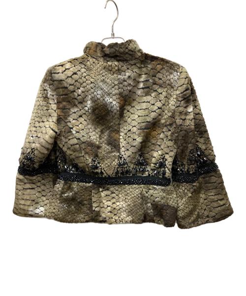 EMPORIO ARMANI（エンポリオアルマーニ）EMPORIO ARMANI (エンポリオアルマーニ) ショートジャケット ブラック×ブラウン サイズ:Lの古着・服飾アイテム