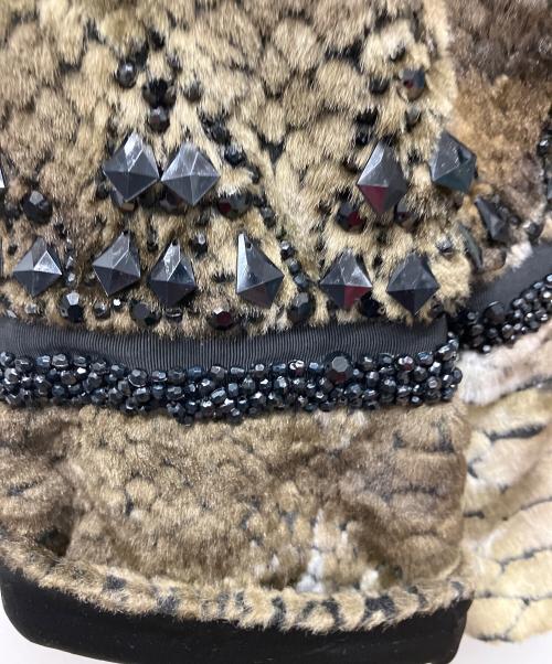 EMPORIO ARMANI（エンポリオアルマーニ）EMPORIO ARMANI (エンポリオアルマーニ) ショートジャケット ブラック×ブラウン サイズ:Lの古着・服飾アイテム