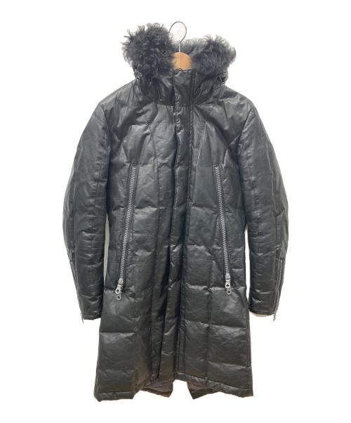 ISAMU KATAYAMA BACKLASH（イサムカタヤマ・バックラッシュ）ISAMU KATAYAMA BACKLASH (イサムカタヤマ・バックラッシュ) レザーダウンコート ブラック サイズ:2の古着・服飾アイテム