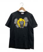 A BATHING APE×KAWSア ベイシング エイプ×カウズ）の古着「半袖カットソー」｜ブラック