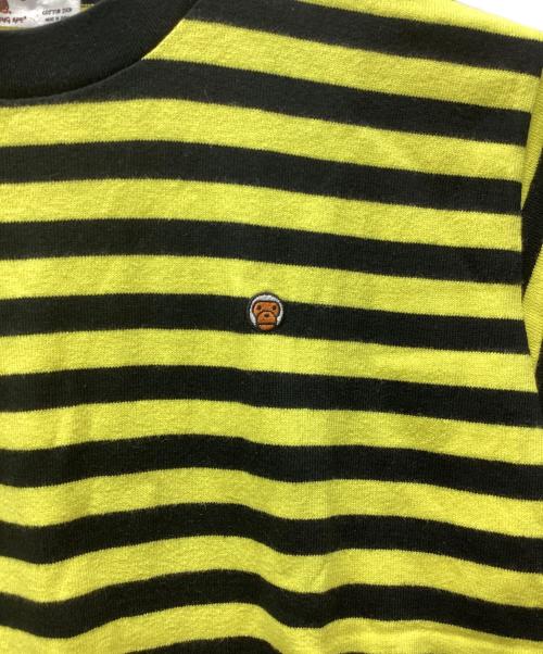 A BATHING APE（ア ベイシング エイプ）A BATHING APE (ア ベイシング エイプ) ボーダーカットソー ブラック×イエロー サイズ:Mの古着・服飾アイテム
