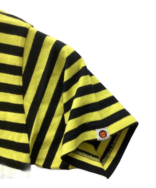 A BATHING APE（ア ベイシング エイプ）A BATHING APE (ア ベイシング エイプ) ボーダーカットソー ブラック×イエロー サイズ:Mの古着・服飾アイテム