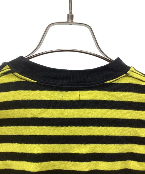A BATHING APE（ア ベイシング エイプ）A BATHING APE (ア ベイシング エイプ) ボーダーカットソー ブラック×イエロー サイズ:Mの古着・服飾アイテム