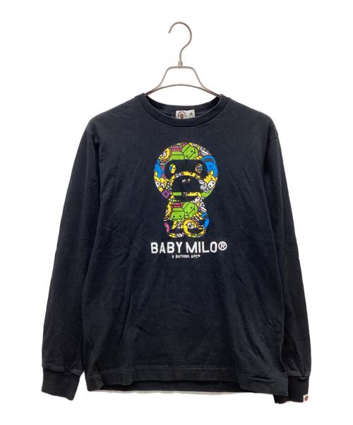 A BATHING APE（ア ベイシング エイプ）A BATHING APE (ア ベイシング エイプ) 長袖カットソー ブラック サイズ:Mの古着・服飾アイテム