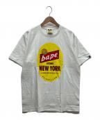 A BATHING APEア ベイシング エイプ）の古着「半袖カットソー」｜イエロー×ホワイト