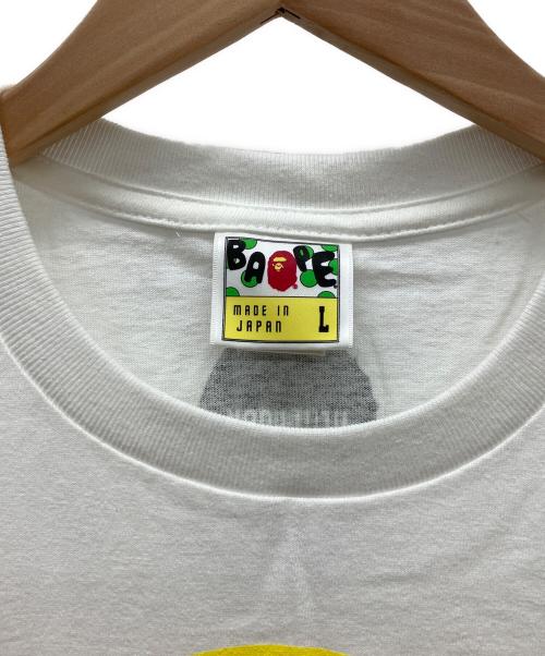 A BATHING APE（ア ベイシング エイプ）A BATHING APE (ア ベイシング エイプ) 半袖カットソー イエロー×ホワイト サイズ:Lの古着・服飾アイテム