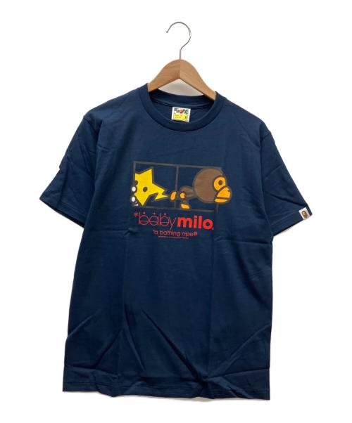 A BATHING APE（ア ベイシング エイプ）A BATHING APE (ア ベイシング エイプ) BABY MiLO (ベビーマイロ) 半袖カットソー ネイビー サイズ:Mの古着・服飾アイテム