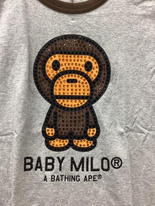 A BATHING APE（ア ベイシング エイプ）A BATHING APE (ア ベイシング エイプ) BABY MiLO (ベビーマイロ) 半袖カットソー グレー×ブラウン サイズ:M 未使用品の古着・服飾アイテム