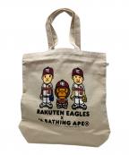 A BATHING APE×東北楽天ゴールデンイーグルスア ベイシング エイプ×トウホクラクテンゴールデンイーグルス）の古着「トートバッグ」｜ベージュ