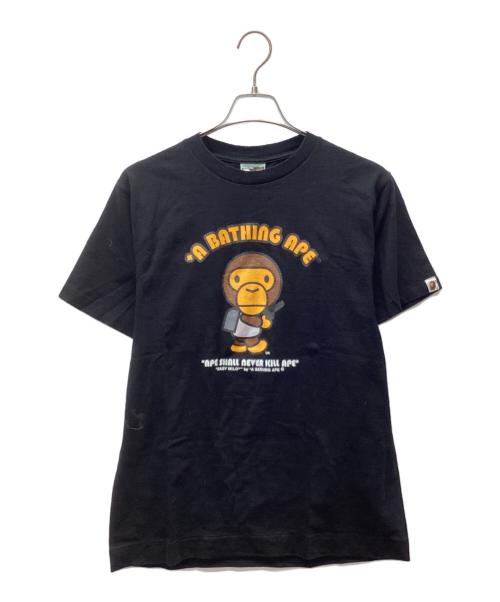 A BATHING APE（ア ベイシング エイプ）A BATHING APE (ア ベイシング エイプ) BABY MiLO (ベビーマイロ) 半袖カットソー ブラック サイズ:Mの古着・服飾アイテム