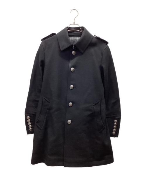 BURBERRY BLACK LABEL（バーバリーブラックレーベル）BURBERRY BLACK LABEL (バーバリーブラックレーベル) カシミヤ混ベルデッドコート ブラック サイズ:Lの古着・服飾アイテム
