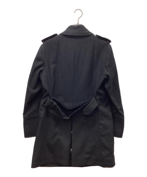 BURBERRY BLACK LABEL（バーバリーブラックレーベル）BURBERRY BLACK LABEL (バーバリーブラックレーベル) カシミヤ混ベルデッドコート ブラック サイズ:Lの古着・服飾アイテム