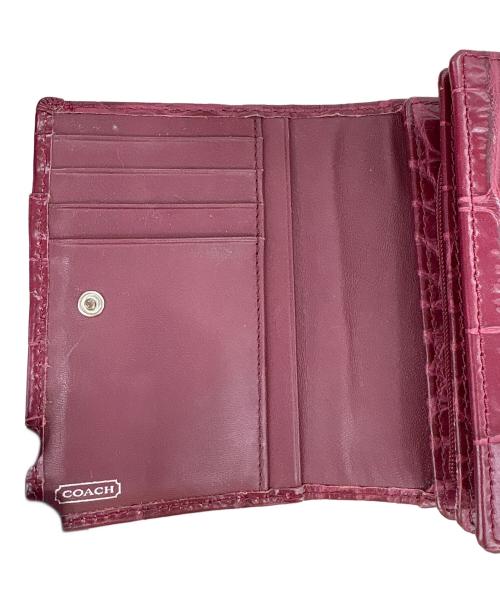 COACH（コーチ）COACH (コーチ) 2つ折り財布 ワインレッドの古着・服飾アイテム