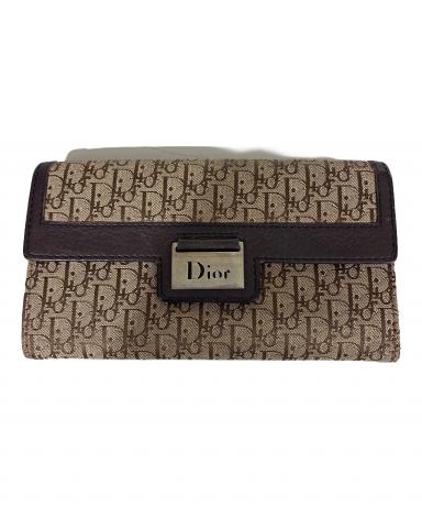 Dior ロゴ入りブラウン財布 中古・古着通販】Christian Dior (クリスチャン ディオール) 長財布