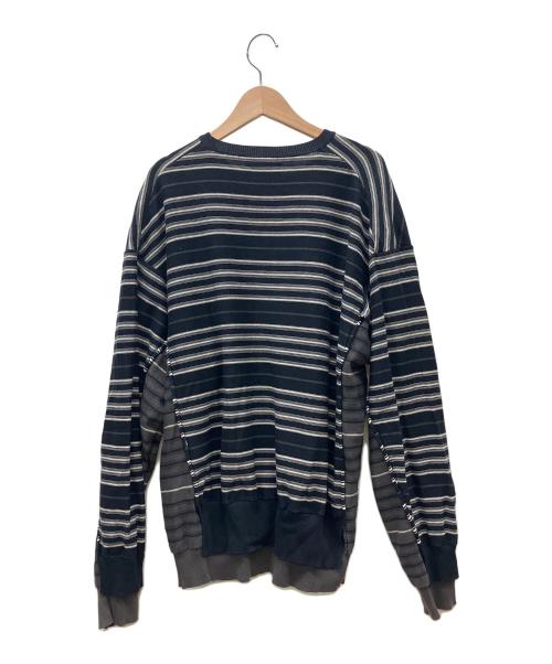 YOKE（ヨーク）YOKE (ヨーク) BORDER CONNECTING CREWNECK ホワイト×ブラック サイズ:3の古着・服飾アイテム