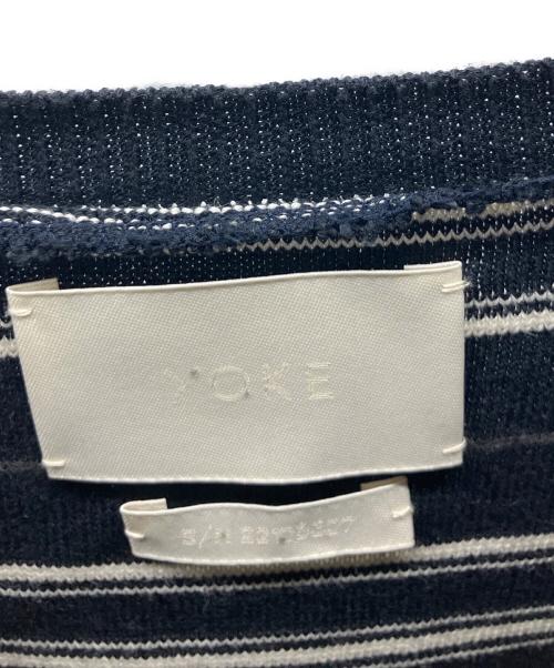 YOKE（ヨーク）YOKE (ヨーク) BORDER CONNECTING CREWNECK ホワイト×ブラック サイズ:3の古着・服飾アイテム