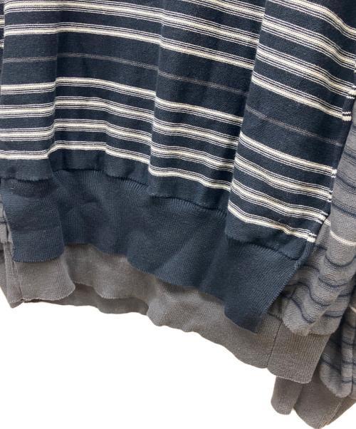 YOKE（ヨーク）YOKE (ヨーク) BORDER CONNECTING CREWNECK ホワイト×ブラック サイズ:3の古着・服飾アイテム