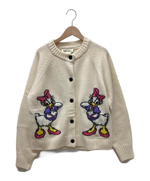 ZARA（ザラ）ZARA (ザラ) Harry Lambert (ハリー・ランバート) DISNEY (ディズニー) 厚手カーディガン ホワイト サイズ:L 未使用品の古着・服飾アイテム