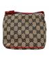 GUCCI (グッチ) バニティポーチ ブラウン×レッド：10000円