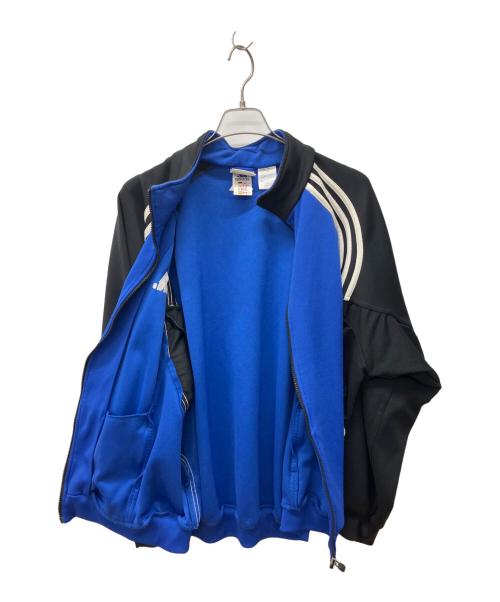 adidas（アディダス）adidas (アディダス) トラックジャケット ブラック×ブルー サイズ:XXOの古着・服飾アイテム