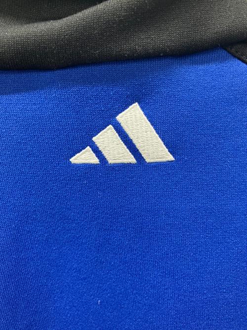 adidas（アディダス）adidas (アディダス) トラックジャケット ブラック×ブルー サイズ:XXOの古着・服飾アイテム