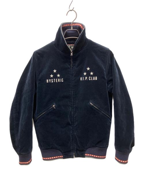 Hysteric Glamour（ヒステリックグラマー）Hysteric Glamour (ヒステリックグラマー) 刺繍リブスカジャン ネイビー サイズ:Mediumの古着・服飾アイテム