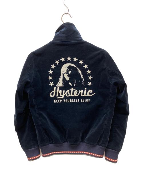 Hysteric Glamour（ヒステリックグラマー）Hysteric Glamour (ヒステリックグラマー) 刺繍リブスカジャン ネイビー サイズ:Mediumの古着・服飾アイテム