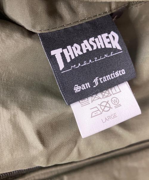 THRASHER（スラッシャー）THRASHER (スラッシャー) リバーシブルジャケット カーキ×ベージュ サイズ:Lの古着・服飾アイテム