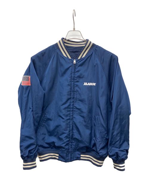 X-LARGE（エクストララージ）X-LARGE (エクストララージ) REVERSIBLE BASEBALL JACKET ネイビー サイズ:Mの古着・服飾アイテム
