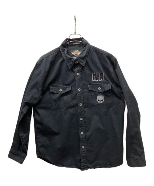 HARLEY-DAVIDSON（ハーレーダビッドソン）HARLEY-DAVIDSON (ハーレーダビッドソン) ブルゾン ブラック サイズ:Lの古着・服飾アイテム