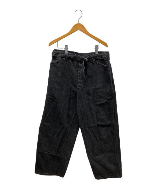 COMOLI（コモリ）COMOLI (コモリ) ベルテッドパンツデニムパンツ ブラック サイズ:3の古着・服飾アイテム