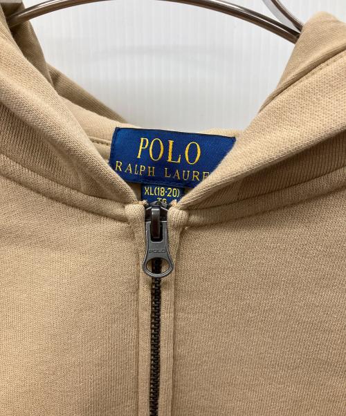 POLO RALPH LAUREN（ポロ・ラルフローレン）POLO RALPH LAUREN (ポロ・ラルフローレン) ジップパーカー ベージュ サイズ:XLの古着・服飾アイテム