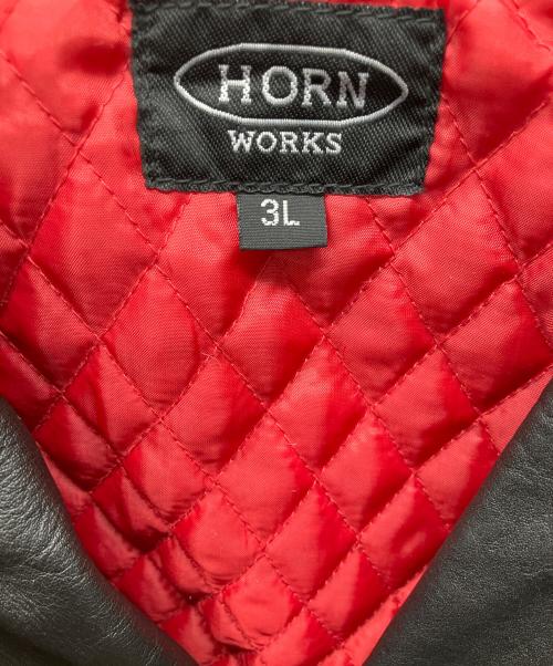 HORN WORKS（ホーンワークス）HORN WORKS (ホーンワークス) レザージャケット ブラック サイズ:3Lの古着・服飾アイテム