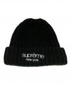 SUPREMEシュプリーム）の古着「Classic Logo Chuhky Ribbed Beanie」｜ブラック