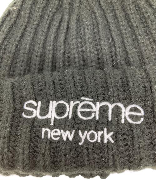 SUPREME（シュプリーム）SUPREME (シュプリーム) Classic Logo Chuhky Ribbed Beanie ブラックの古着・服飾アイテム