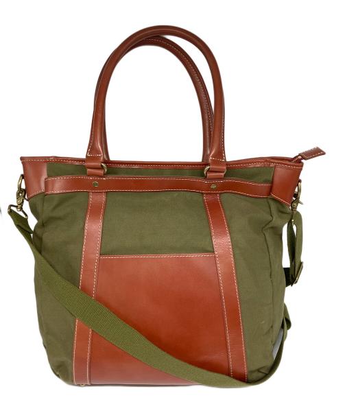 木和田（キワダ）木和田 (キワダ) ショルダーバッグ ブラウン×カーキの古着・服飾アイテム