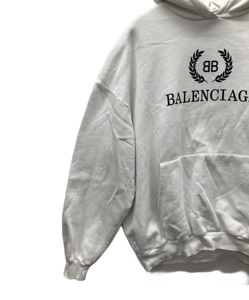 BALENCIAGA（バレンシアガ）BALENCIAGA (バレンシアガ) プルオーバーパーカー ホワイト サイズ:Sの古着・服飾アイテム