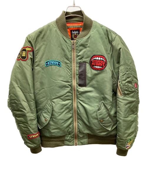 stussy（ステューシー）stussy (ステューシー) Schott (ショット) フライトジャケット カーキ サイズ:Lの古着・服飾アイテム