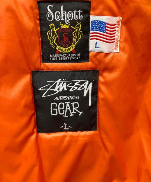 stussy（ステューシー）stussy (ステューシー) Schott (ショット) フライトジャケット カーキ サイズ:Lの古着・服飾アイテム