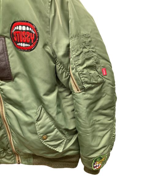 stussy（ステューシー）stussy (ステューシー) Schott (ショット) フライトジャケット カーキ サイズ:Lの古着・服飾アイテム