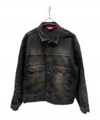 SUPREMEシュプリーム）の古着「Distressed Selvedge Trucker Jacket Washed Black」｜ブラック