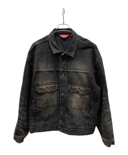 SUPREME（シュプリーム）SUPREME (シュプリーム) Distressed Selvedge Trucker Jacket Washed Black ブラック サイズ:Lの古着・服飾アイテム