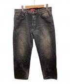 SUPREMEシュプリーム）の古着「Distressed Loose Fit Selvedge Jean」｜ブラック
