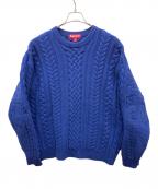 SUPREMEシュプリーム）の古着「Applique Cable Knit Sweater」｜ブルー